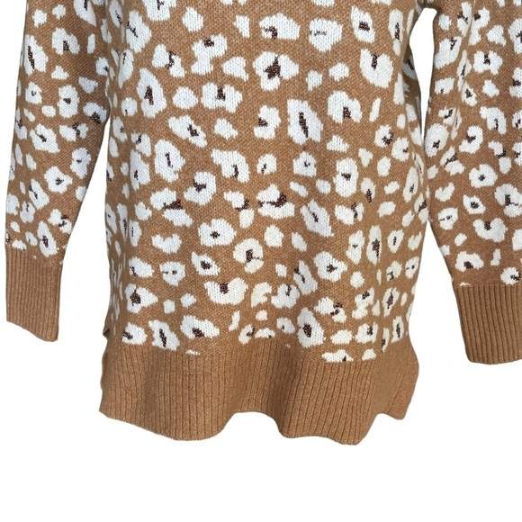 Loft Women’s Animal Print Turtleneck Sweater Tunic Size S Shimmer Cozy Comfy - Picture 6 of 11